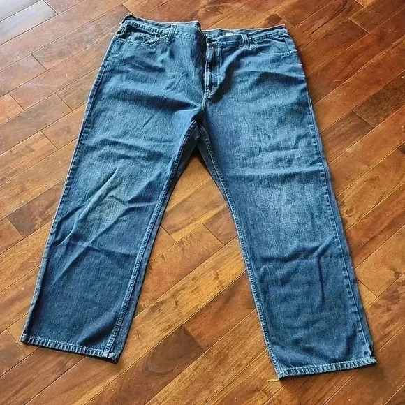 Men's CHAPS Denim Jeans Straight Fit 48x32 Dark Wash - Picture 2 of 15